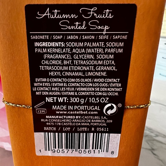 Castebell Autumn Fruits scented luxury decorative soap 10.5 oz NWT - Picture 3 of 3